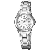 在飛比找PChome24h購物優惠-CASIO 品味城市典雅仕女錶(銀白)(LTP-1215A-