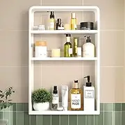 Versatile Wall Mount Bathroom Organizer - 3 Shelf Shower Caddy, Bathroom Wall Cabinet for Optimized Space Utilization, Durable Plastic Design for Bathroom Organizers and Storage Wall