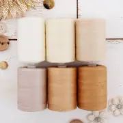 Threadart 100% Cotton Thread Set | 6 Tan Tones | 1000M (1100 Yard) Spool