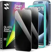 [2 Pack] SmartDevil Privacy Screen Protector for iPhone 15 Pro Max 6.7-Inch, [with Easy Installation Frame] [Case Friendly], Anti-Spy Tempered Glass Protector, Anti-Scratch, 9H Hardness
