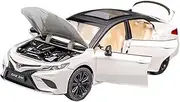 Scale Finished Model Car 1/24 for Toyota Camry 10th Generation Die-cast Sedans Ornaments Scale Alloy Car Model Pull-back Vehicles Miniature Replica Car(White)