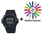 Casio G-Shock Men's Special Colour Digital Black Watch DW6900BB-1D Bottle Opener Bundle