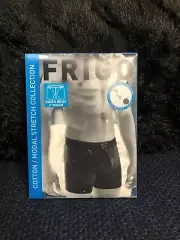 NIB $39 FRIGO Cotton / Modal Stretch 6" Inseam Boxer Briefs White Sz S