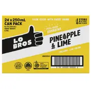 Lo Bros Kombucha Pineapple & Lime Cans 24 x 250ml