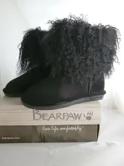 Bearpaw Boot Women's 7 Inch Furry Boot 1854W Black - 7 Medium NEW WITH BOX