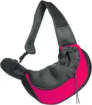 Jiimhte Small Pet Sling - Breathable Mesh, Non-Slip Sling Shoulder Bag for Small Dogs (Pink) - Travel, Hike, Camp, Vet Visits
