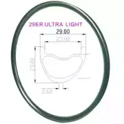 29ER MTB Bicycle Carbon Asymmetrical Rim Tubeless Hookless No External Holes