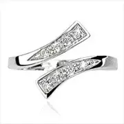 Cubic Zirconia Toe Ring Sterling Silver 925 -Adjustable Size-
