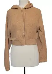W. JUNIORS FLIRTITUDE ACTIVE MAPLE MACAROON L/S FULL ZIP CROP HOODED JACKET M