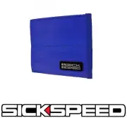 SICKSPEED WALLET SEAT BELT SEATBELT PAD RACING HARNESS BIFOLD BILLFOLD BLUE