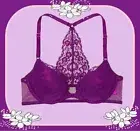 40DD Plum Purple Paisley Lace Back ExtremeLift Victorias Secret Plunge PU UW Bra