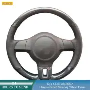 Hand-Stitch Carbon Fiber Leather Car Steering Wheel Cover Wrap For VW Golf 6 MK6