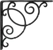 Achla Designs Wrought Iron Decorative Scroll Shelf Brackets, Pair Black