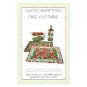 Dine And Wine Pattern Placemat Wine Cozy Bread Cozy By Aunties Two Quilting Sewing Craft