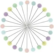 Hordion 200 Piece Flower Flat Head Pins, Long Straight Pins Flower Head Sewing Pins, Quilting Pins for Sewing DIY Projects Dressmaker Jewelry Decoration(Little Color Flower)