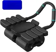 Ab Exercise Roller, 4-Wheel Ab Exercise Rollers with Elbow Support, Automatic Rebound Abdominal Wheel with Knee Mat, Non-Slip Design, Home Fitness Abdominal Muscle Training Equipment