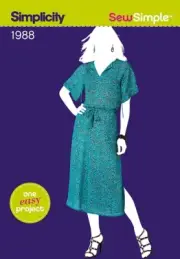 Simplicity Sew Simple 1988 Size A 10-18 Miss Pullover Dress Sewing Pattern Uncut