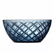 Lyngby glass salad bowl Sorrento, serving bowl, bowl, glass, blue, 24 cm