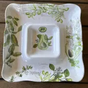 Michel Design Works Melamine Chip and Dip Platter Avocados Olives New