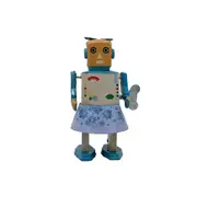 Mr & Mrs Tin 17cm Retro Snow Bot Mechanical Robot Vintage Collectible Display