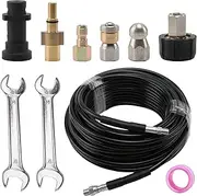 [Zjyufy] 30M/ 100 FT Sewer Jetter Kit for Pressure Washer, Water Jet Drain Cleaner Hose Compatible with Karcher and Bosch Pressure Washer 400 Bar/ 5800PSI Pressure Washer Hose