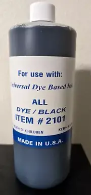 1,000 ML DYE BLACK BLACK INK REFILL UNIVERSAL FOR HP DESKJET / INKJET PRINTER
