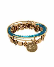 ALEX AND ANI Set of 3 Studstruck in Aqua Bracelet bangles a14rll784rg free ship
