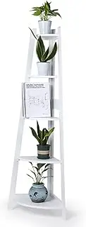 [Levede] 5 Tier Corner Shelf Wooden Storage Industrial Corner Shelf, Wooden Plant Stand, Home Display Rack with Stable Triangle Structure, Accent Furniture for Home and Office, White