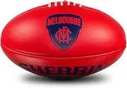 Sherrin Melbourne Demons AFL Team Leather Football, Red, Size 5