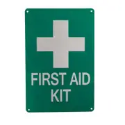 2x Sign Marking First Aid Kit 200x300mm Medical Care Emergency Help Metal Notice