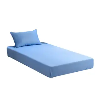 LAMINA 枕套床包組 綠能涼感紗抗菌針織-單人(條紋藍)
