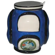 Golf Sugar Bowl W Lid N Spoon (Blue)