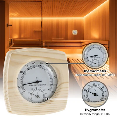 Sauna Thermometer 2 in 1 Wooden Sauna Thermometer Hygrometer Precise xixDH