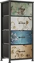 MUTUN Chest of Drawers, Closet, Fabric Chest of Drawers with 4 Drawers, Metal Frame, Bedside Table, Small Chest of Drawers for Living Room