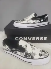 NEW SIZE 8.5 CONVERSE CTAS DOUBLE GORE SLIP-ON shoe Floral black egret