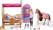Barbie Toy Stable Playset with Doll, Horse & Accessories, 25+ Pieces with 6 Areas of Play, Inspired by Barbie Mysteries: The Great Horse Chase