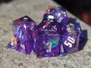Dragon's Astral Plane - Handmade Resin 7 Piece DND RPG 5e Sharp Edge Dice Set