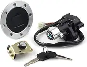 Pexorin Motorcycle Ignition Switch Gas Cap Cover, for Seat, Lock Key Set, for GSXR600 GSXR750 97-00 Motorcycle Ignition Switch