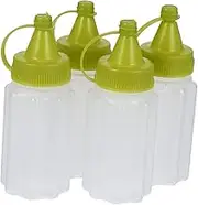 TIDTALEO 4pcs Reusable Squeeze Condiment Bottles for Ketchup Mustard and Syrup Convenient Kitchen Storage for Sauces Easy to Control Dispensing for Everyday Use