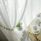 Modern Luxury White Tulle Curtain Room Window Jacquard Sheers Decor Drape Well
