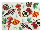 Mackenzie Childs DECK THE HALLS Glass Cutting Board NEW!!