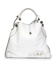 White Leather Large Tote Bag