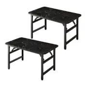 SOGA 2X 120x60cm Black Foldable Computer Study Table Easy Assembly Desk No Chair