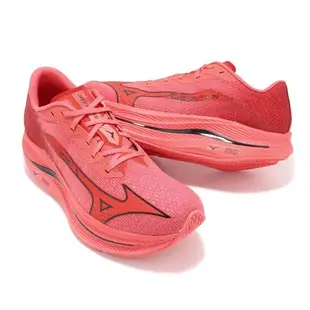Mizuno 競速跑鞋 Wave Rebellion Flash 2 男鞋 紅黑 雙層中底 波浪片 運動鞋 美津濃 J1GC2436-01