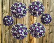 6 pc berry crystal bling saddle concho set PURPLE AND AB CLEAR CRYSTAL conchos