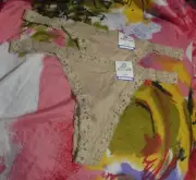 2 NEW B.TEMPT'D BY WACOAL 976229 295 SOFT MODAL LACE WAIST THONG PANTIES XL