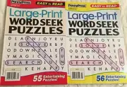 LOT OF 2 PENNY PRESS LARGE PRINT WORD SEEK PUZZLES SEARCH By Dell & Dell *NEW*