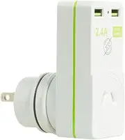 [Balanzza] Korjo JP USB Power Adaptor, 2X USB Sockets, 1x AUS/NZ Socket, for Japan, White