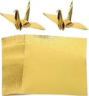 Kisangel 100pcs 4×4 Square Origami Paper Gold Beautiful Foil Folding Paper for Crafting and Painting