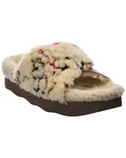 Chlo Wavy Shearling & Leather Slide
